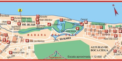 نقشه از playa del este کوبا